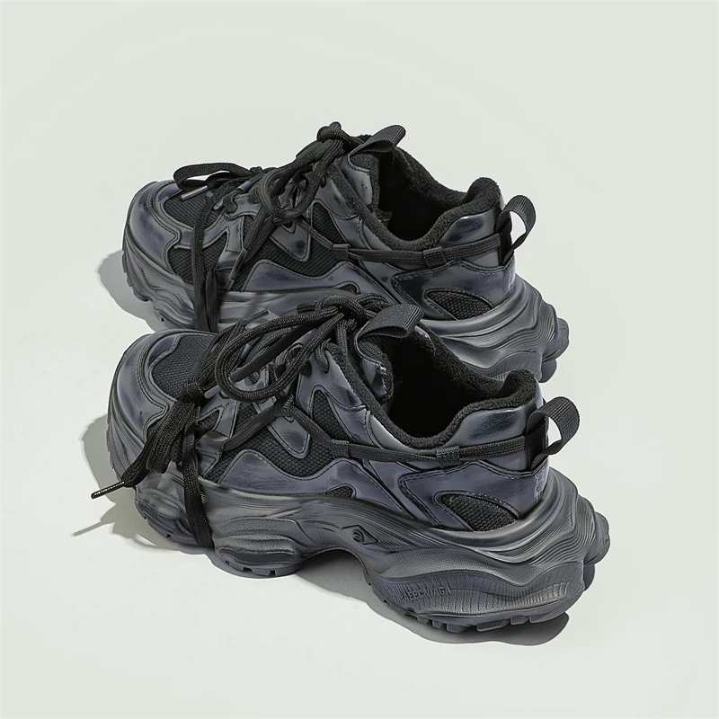 暴力熊潮流厚底复古擦色老爹鞋女百搭户外秋冬休闲鞋 9588-28网面