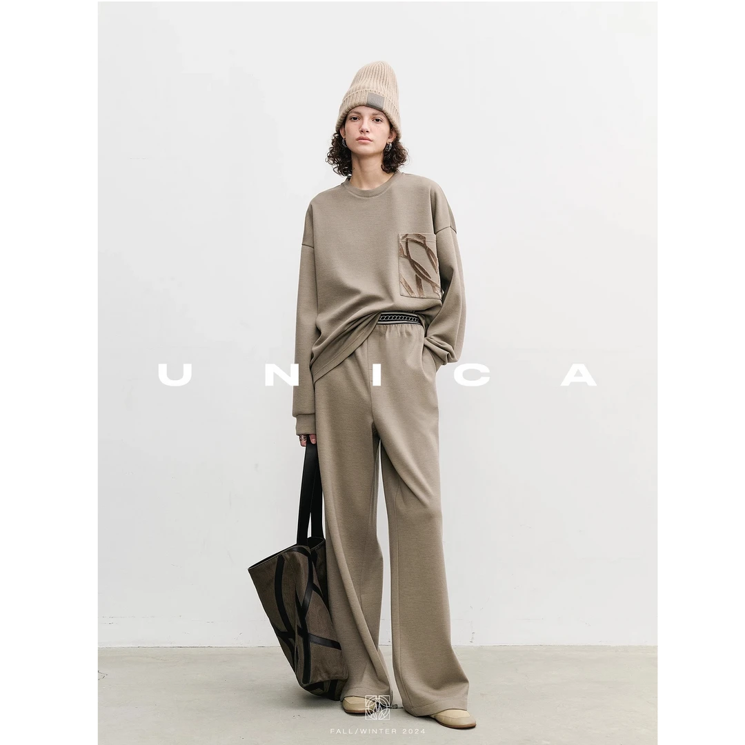 UNICA/小马立体丝绒刺绣提花_可水洗100针织羊毛懒人随性套装