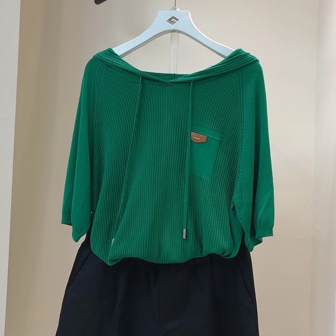 2024新款纯色时尚优雅天丝8721圆领短袖女上衣