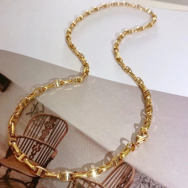 【皇冠轻奢】18k金 | 4.2mm立体猪鼻子项链 加厚质感ins风 42cm