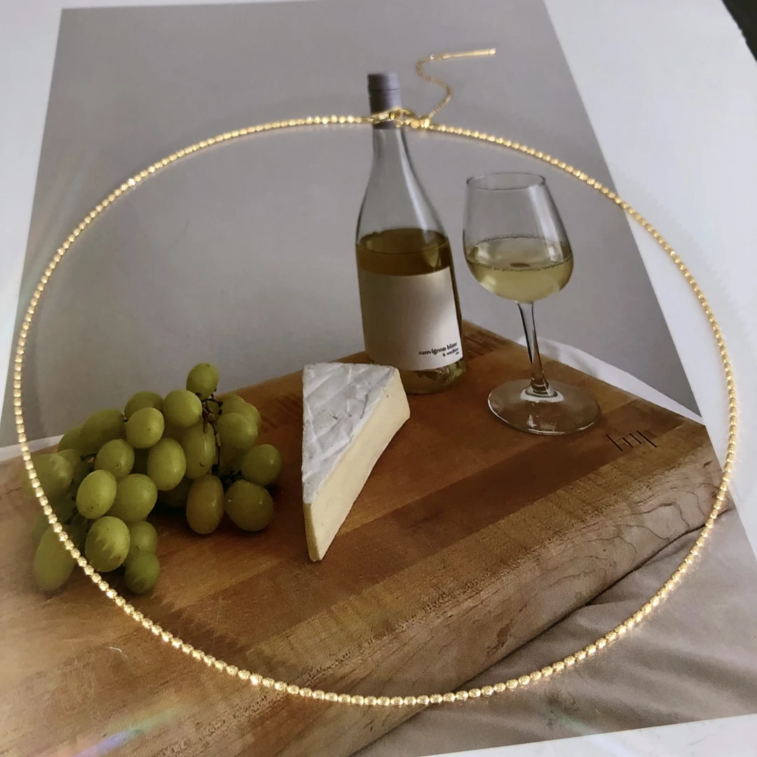 【皇冠轻奢】18k金 | 德国爆闪星空珠珠抽拉项圈  40+5cm 粗1.1mm