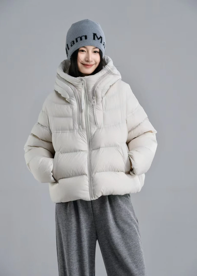 【语十琪】欧式风格帽子拉链6625短款款羽绒服女款