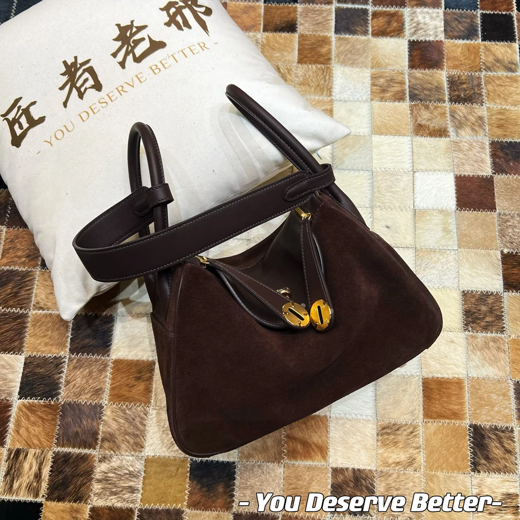 【匠者 】法式小众蜜蜡线纯手工进口麂皮单肩手提包26cm
