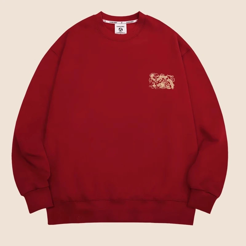 2025蛇年本命年女红色卫衣晚会过年新年聚会春节情侣装春秋冬衣服