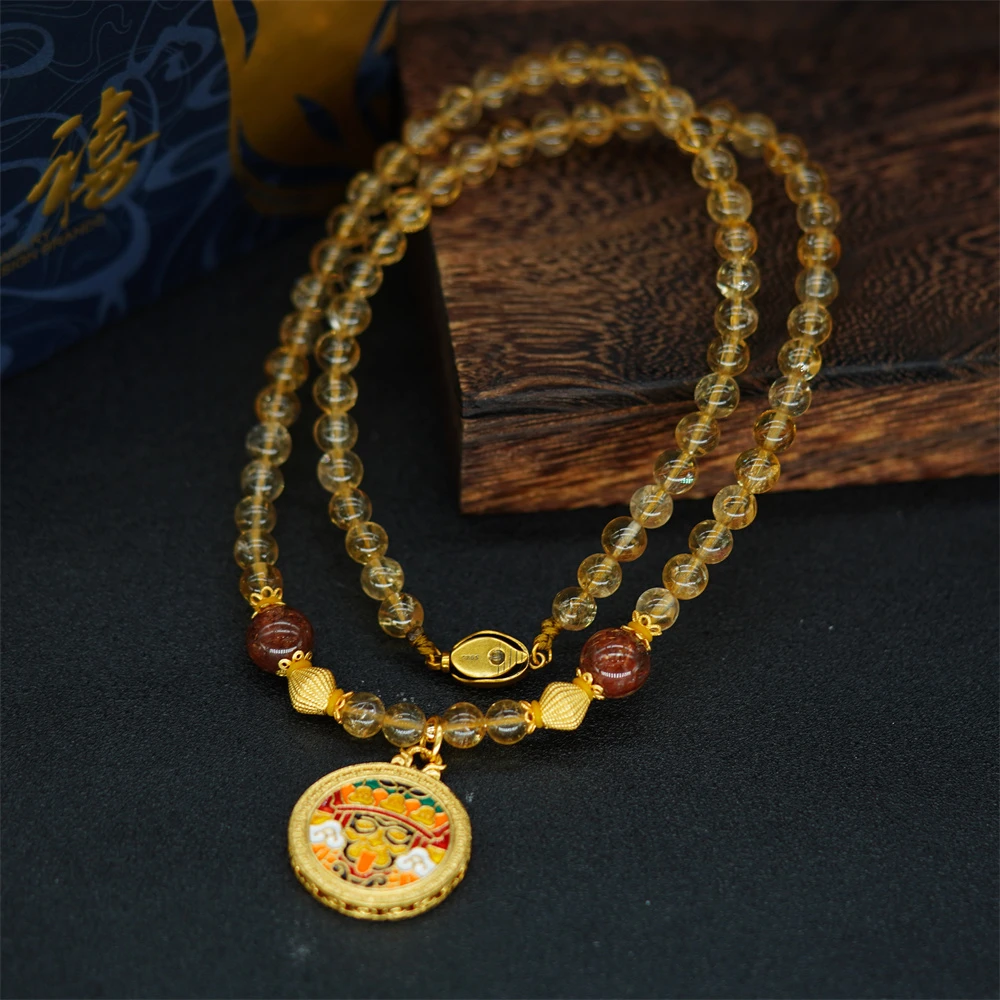 原创设计款配扎基拉姆牌黄色水晶项链（多样性发一）