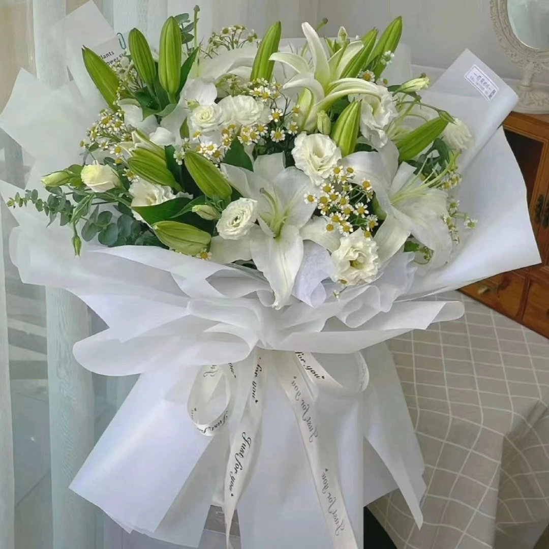 百合玫瑰混搭花束鲜花订购同城配送长辈妈妈生日花束同城鲜花配送