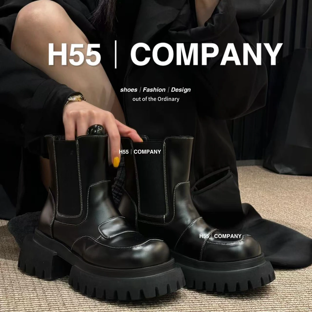 【卡麦酱肉肉】H55-哥斯特｜6cm外廓明线式烟管靴09-2061-1时尚百搭