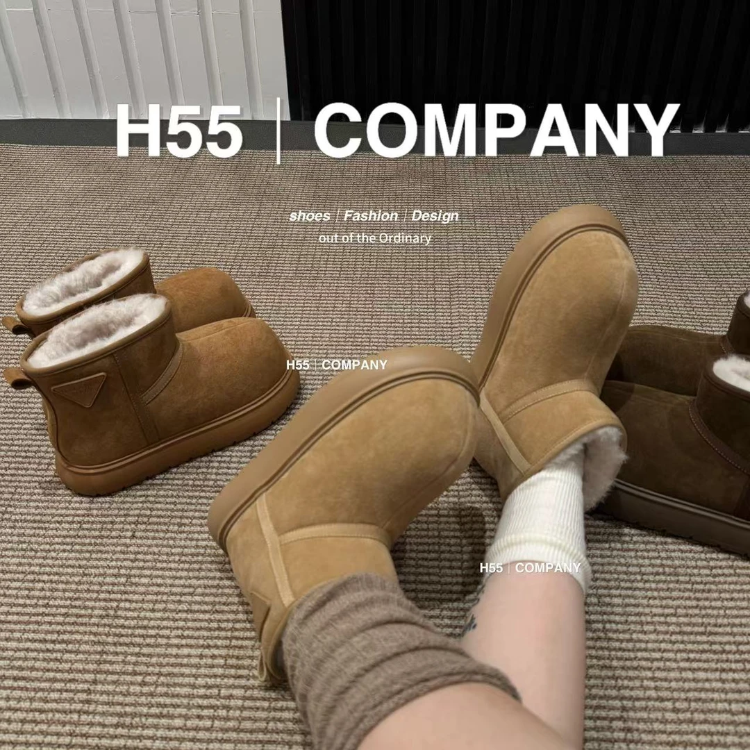 【BC传媒专属】H55-卡皮巴拉·三角标｜小黄豚系列加厚雪地靴 53-2040