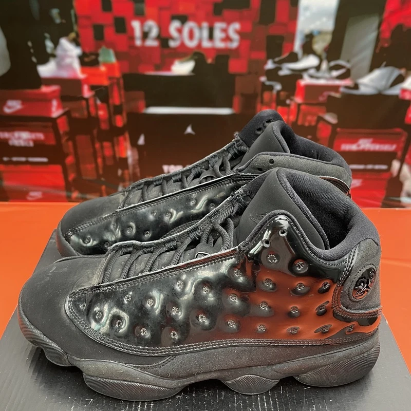 42.5码 中古 Nike AJ13 休闲 篮球鞋 黑色 无盒 公价2359