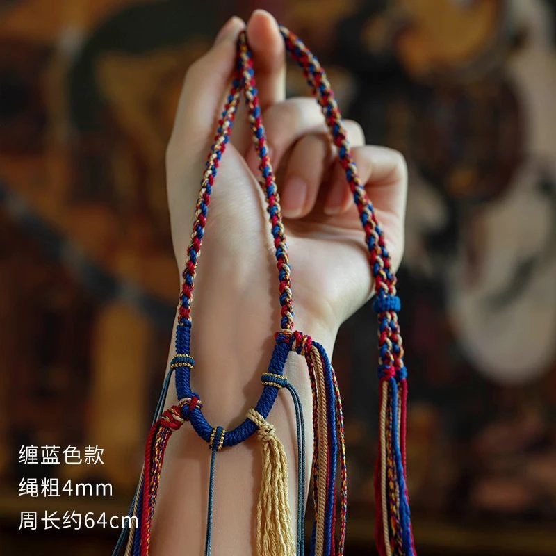 非金属布艺项链 藏式手搓棉绳挂脖项链绳佛牌唐卡绳手工编织配
