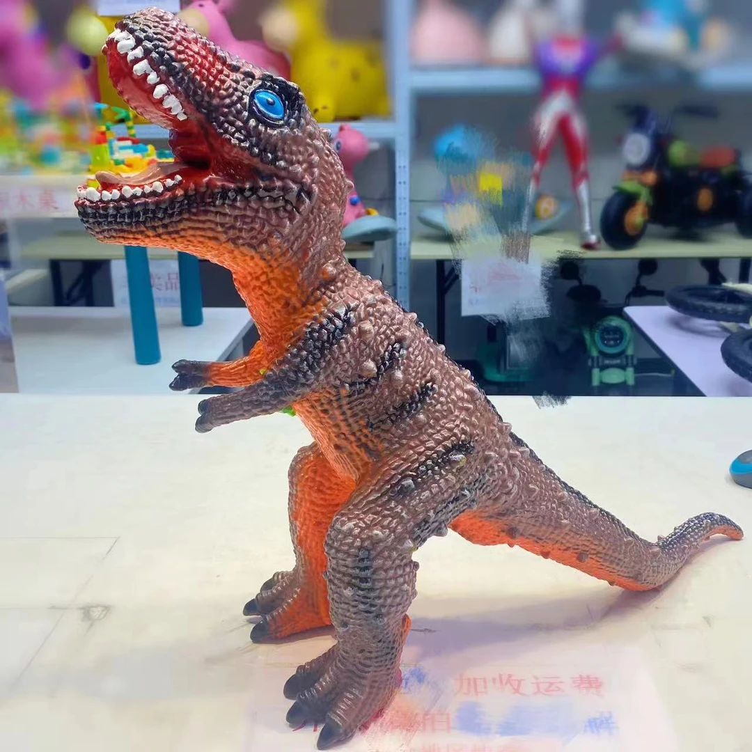特大号软胶恐龙怪兽拉霸王龙搪胶动物发声玩偶玩具仿真模型父亲节