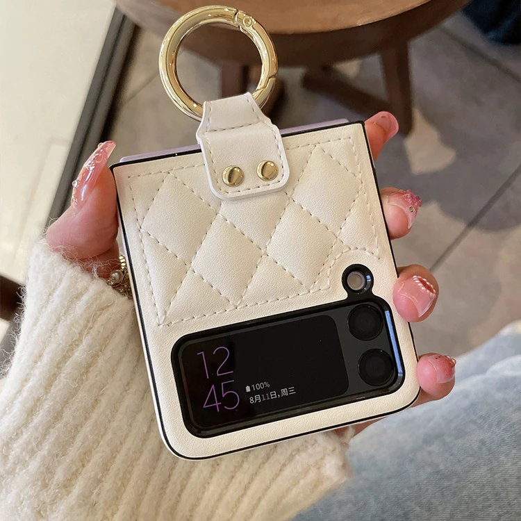 适用三星zflip5手机壳折叠屏新款小香风zflip4/3保护套指环支架