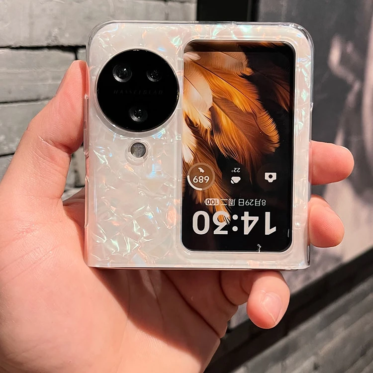 适用OPPO findn3flip手机壳N2flip贝壳纹小米mixflip2华为pocket2