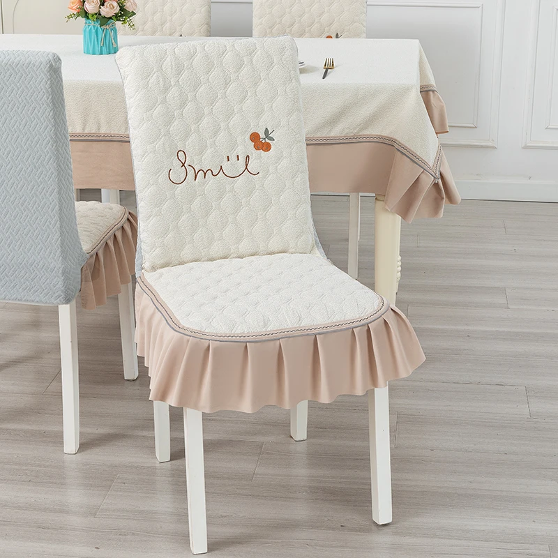 直背椅子套罩全包餐厅餐桌椅套四季通用靠背一体防滑餐椅套连体垫