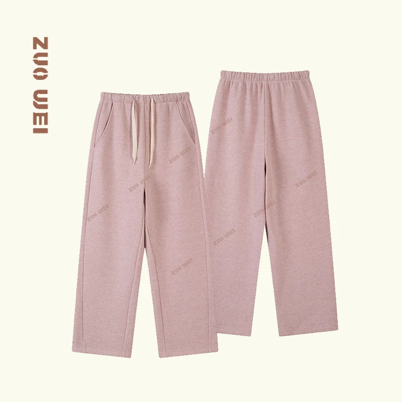 【坨坨版】草莓啵啵  设计感分割加绒加厚休闲裤