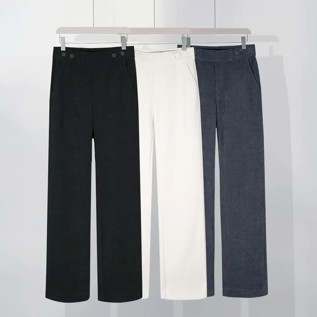 2025秋冬新款男士休闲裤加绒加厚宽松显瘦男士加绒加厚宽松直筒裤