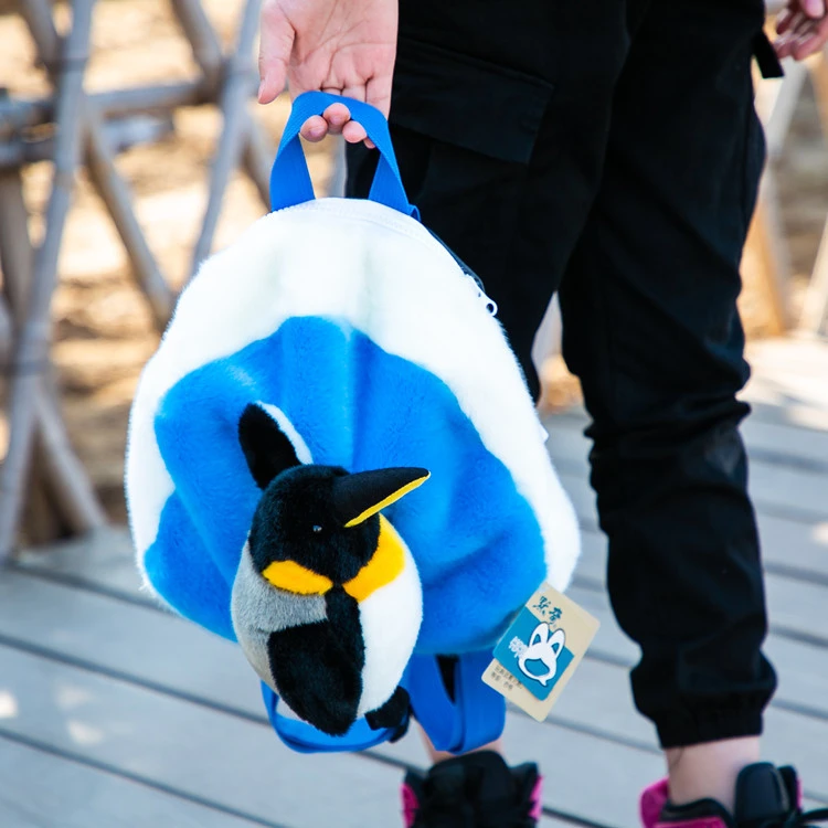 默奇正品毛绒玩具帝企鹅双肩背包海洋馆同款可爱海豹海豚儿童礼物