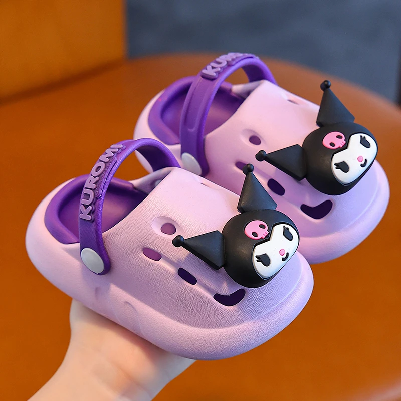 包头新款三丽鸥儿童洞洞鞋夏季可爱公主宝宝男女孩凉拖鞋防滑沙滩