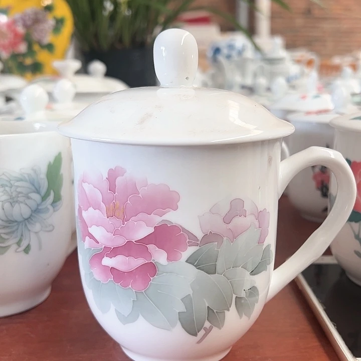 高温釉下细白瓷釉下600毫升手绘