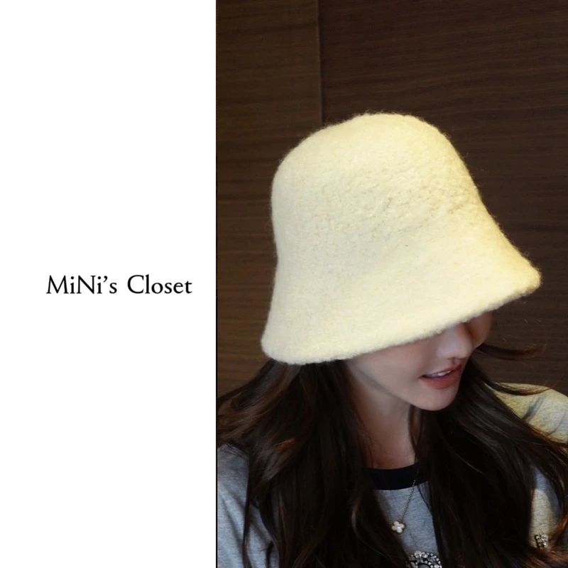 【MiNi推荐】高级感纯色韩版渔夫帽羊毛休闲百搭保暖遮阳帽JC0316