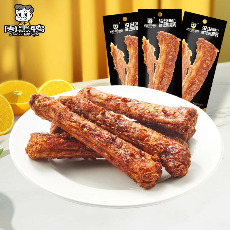周黑鸭 真空手撕鸡脖40gx10根 麻辣甜烤鸡脖解馋办公室零食 DB