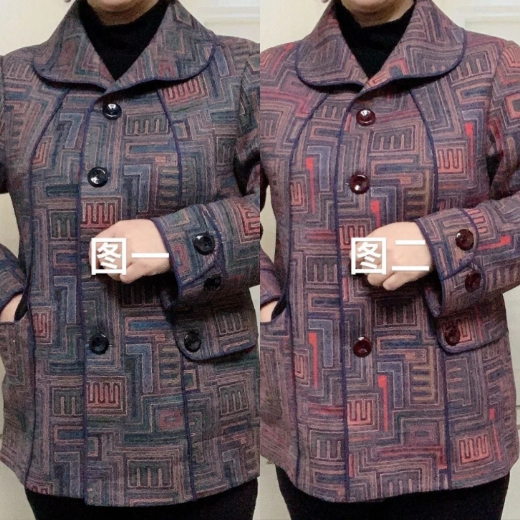 B20春季新款时尚短款外套中老年洋气