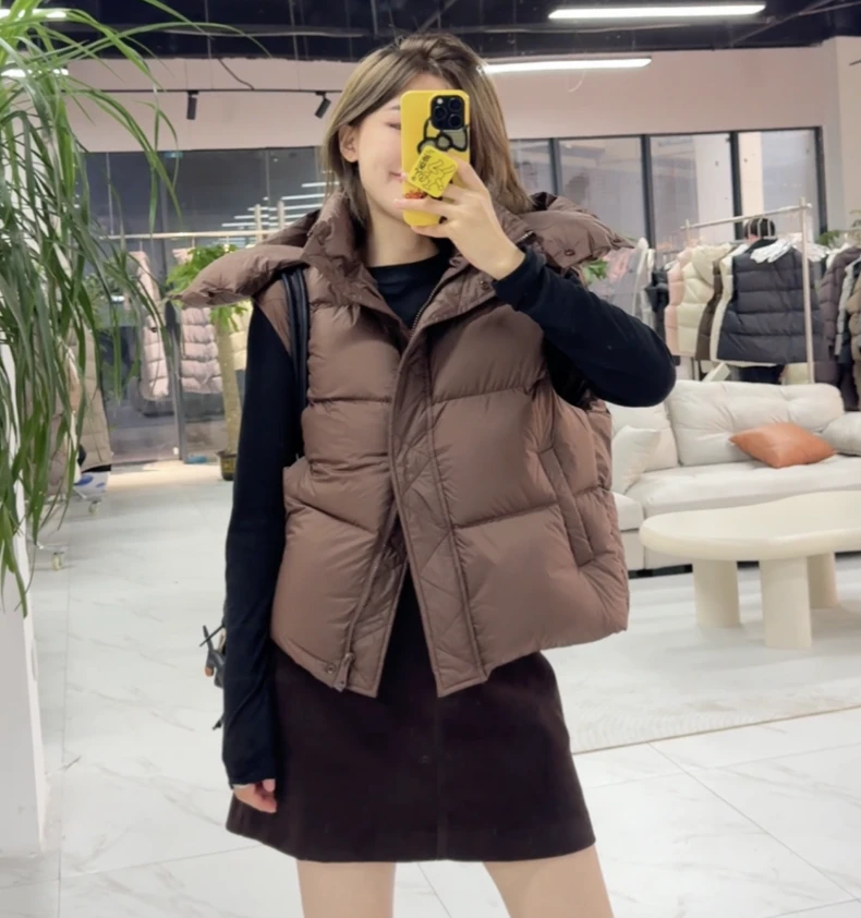 【雪顶泡芙】可溯源安心90白鹅绒 泡芙定制款百搭鹅绒马甲