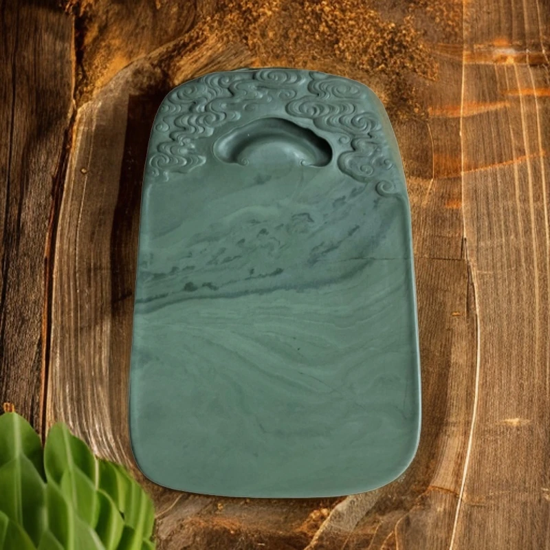 水泉老坑祥云如意砚尺寸：15.9*10.9*2.2*