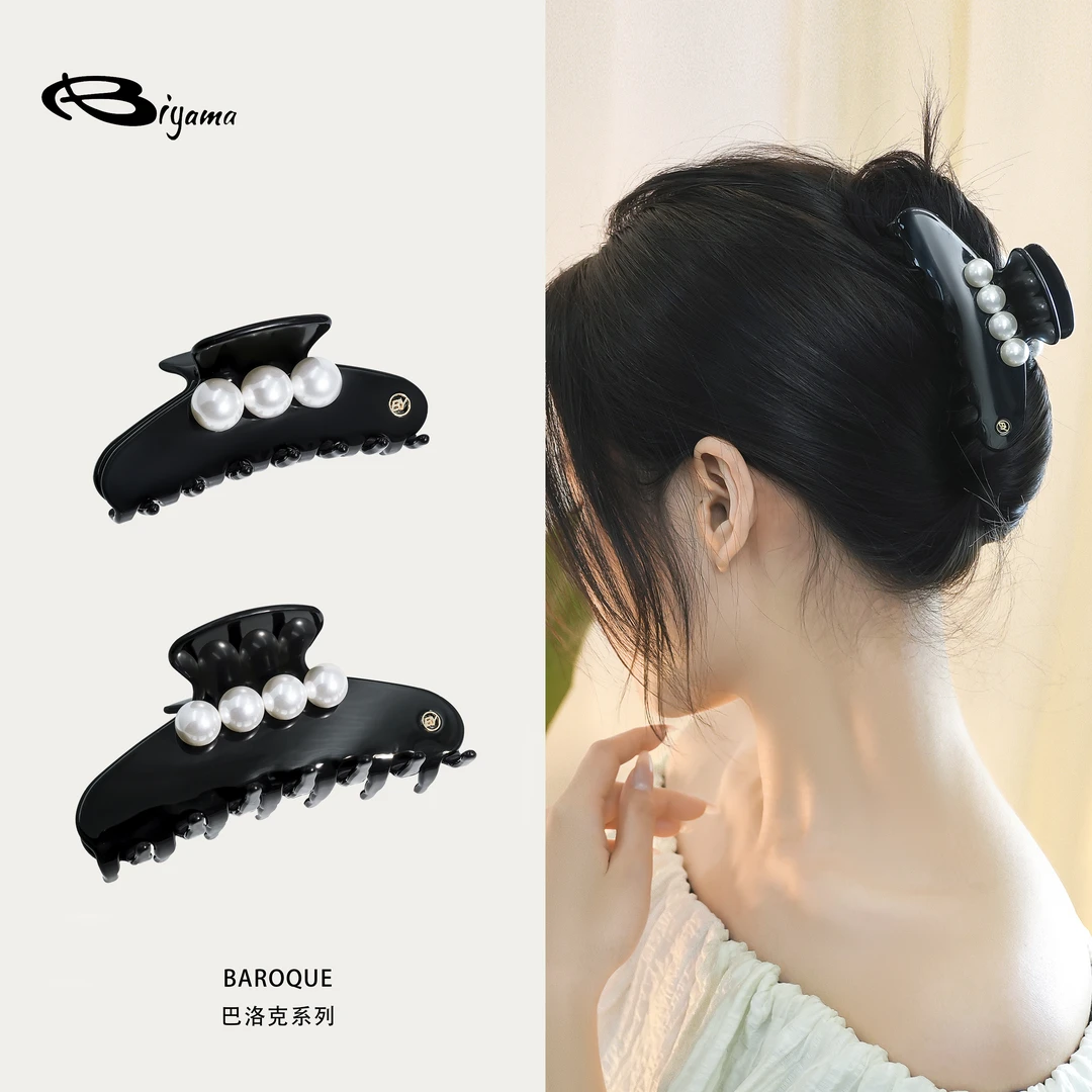 【卡娅家】法国Biyama经典法式玉珠高质感亚历山大优雅名媛风鲨鱼夹