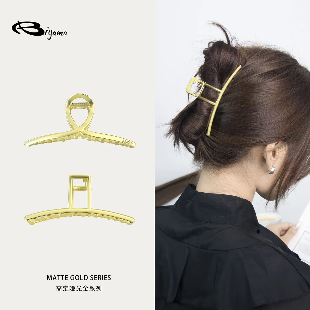 【卡娅家】2025年经典爆款非廉价哑光金抓夹轻奢高货发夹后脑勺头饰