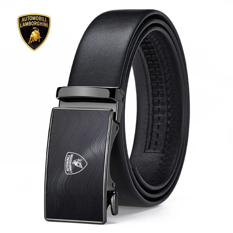兰博基尼意大利品牌男士真牛皮皮带轻奢时尚百搭商务男款腰带礼盒