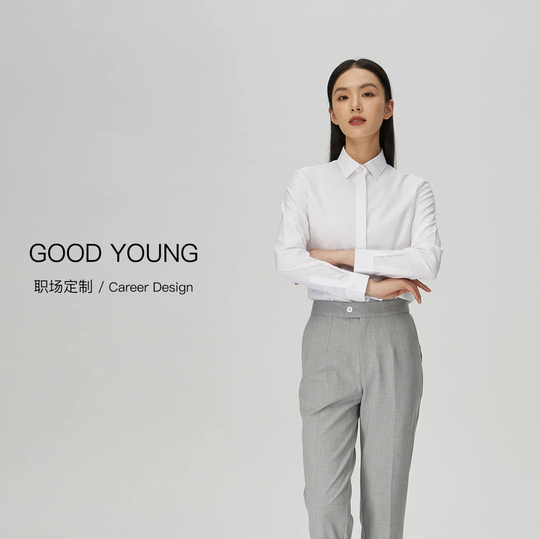 【高的雅】欧若风长袖外套衬衣白色女士休闲通勤简约面试西装正装