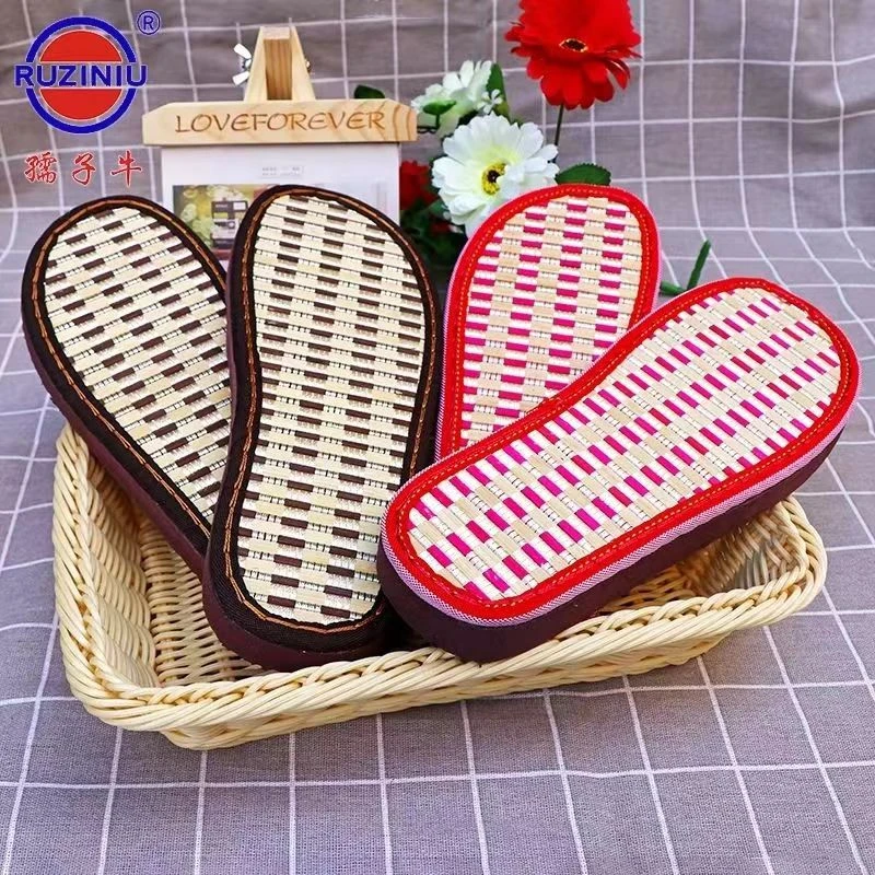 孺子牛夏天防滑吸汗亚麻透气竹凉拖鞋夏季底子手工编织勾鞋鞋底