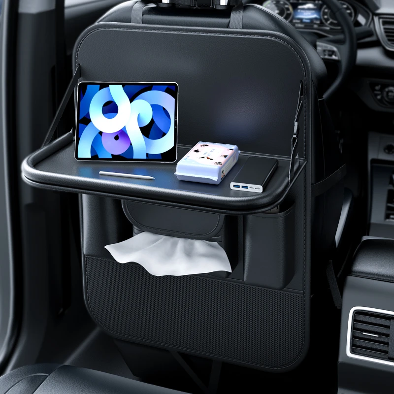 汽车座椅后背收纳袋车载沃尔沃摆放置物架车内后排挂袋储物小桌板