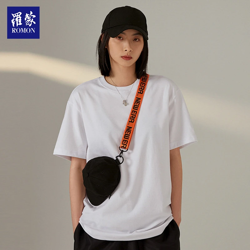 主播推荐罗蒙夏季男女同款圆领T恤短袖休闲百搭情侣T恤TXR1340