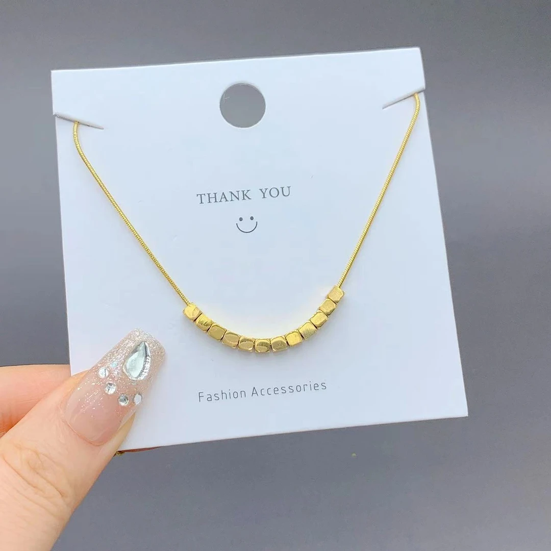 钛钢项链 小方块钛钢项链女轻奢小众设计简约百搭高级感蛇骨链121