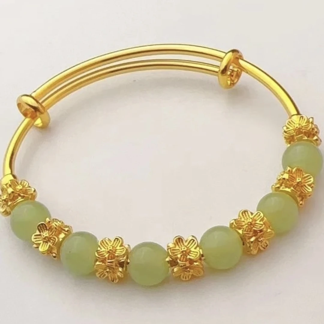 铜合金手镯 【梅花珠手镯镯子】新款时尚金色甜美精美可调节饰品