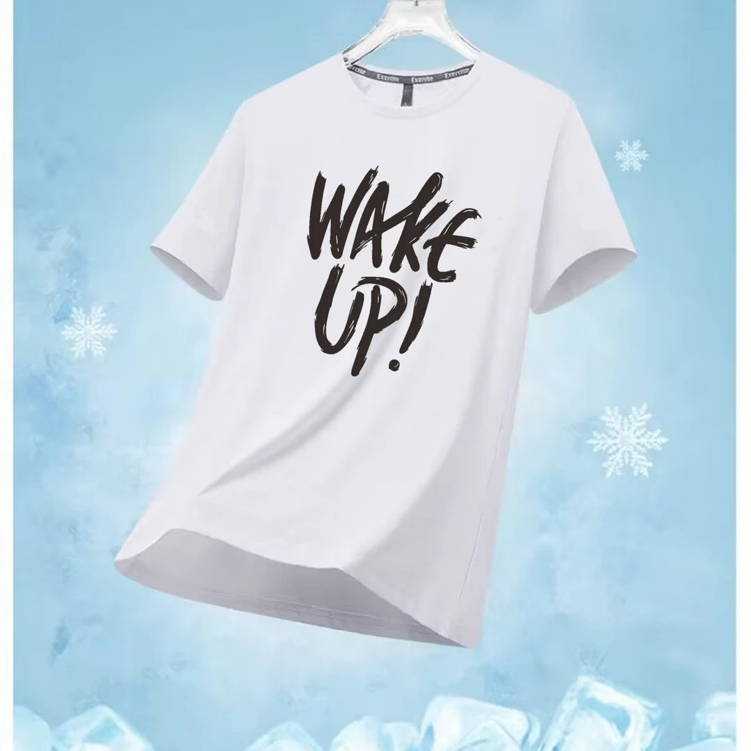 冰丝短袖t恤新款半袖透气运动上衣速干弹力冰感