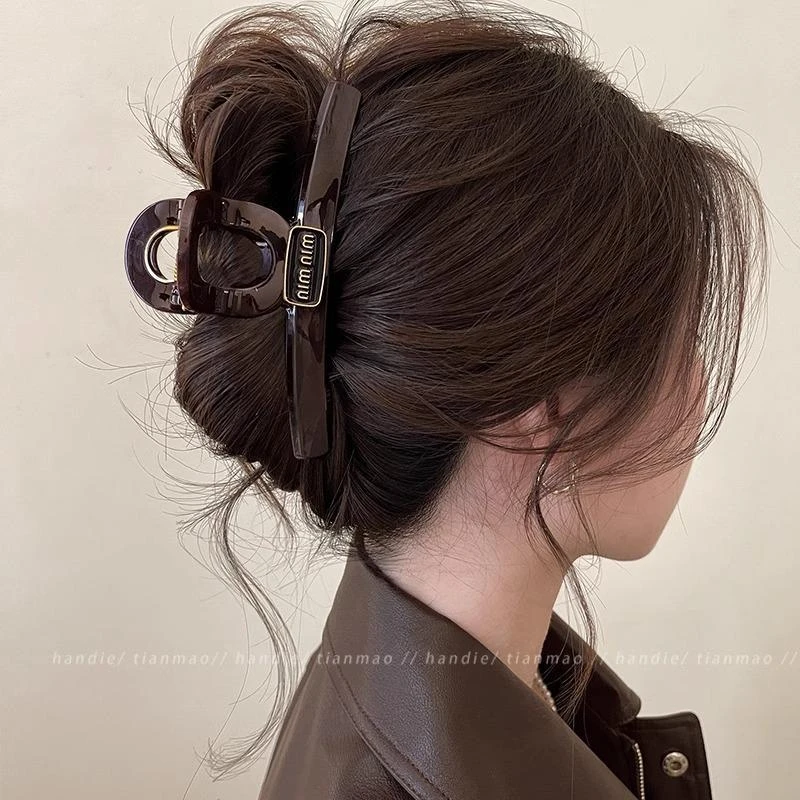 金属标头发抓夹女2025新款高级感鲨鱼夹后脑勺盘发夹气质夹子头饰