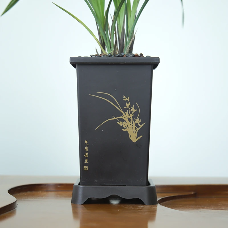 兰花养兰专用国风盆花盆好用处理质量好带底座通风透气温馨发货