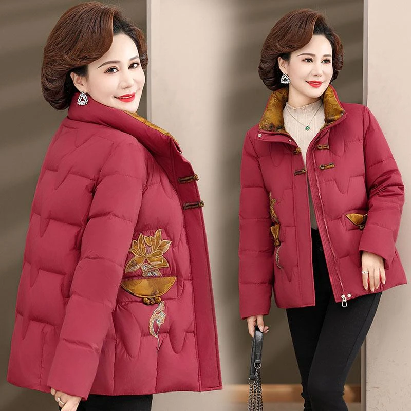 中年妈妈装冬装棉服新中式外套中老年女过年棉衣棉袄母亲洋气衣服