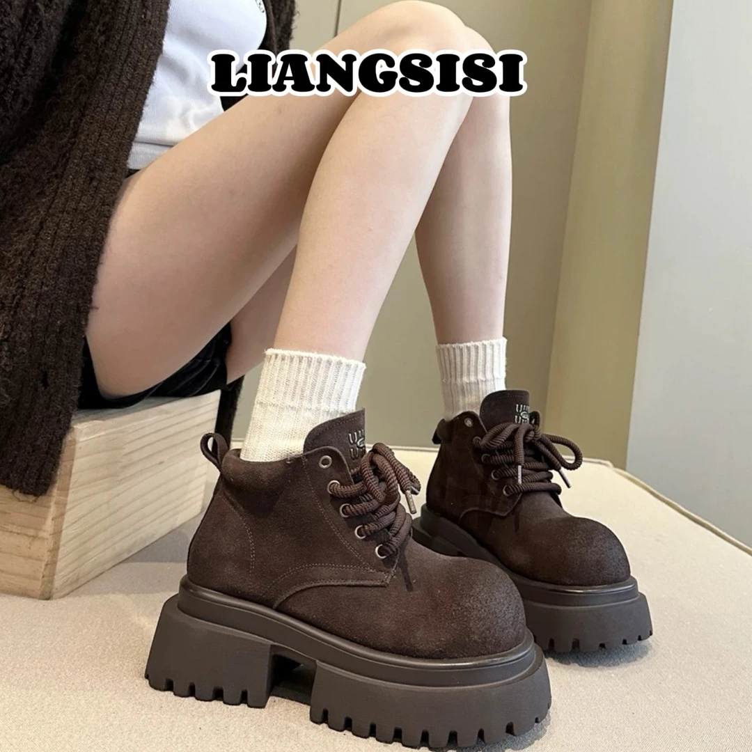 A53-梁思思SHOES【厚底马丁靴】2024新款马丁靴高级感经典-F558