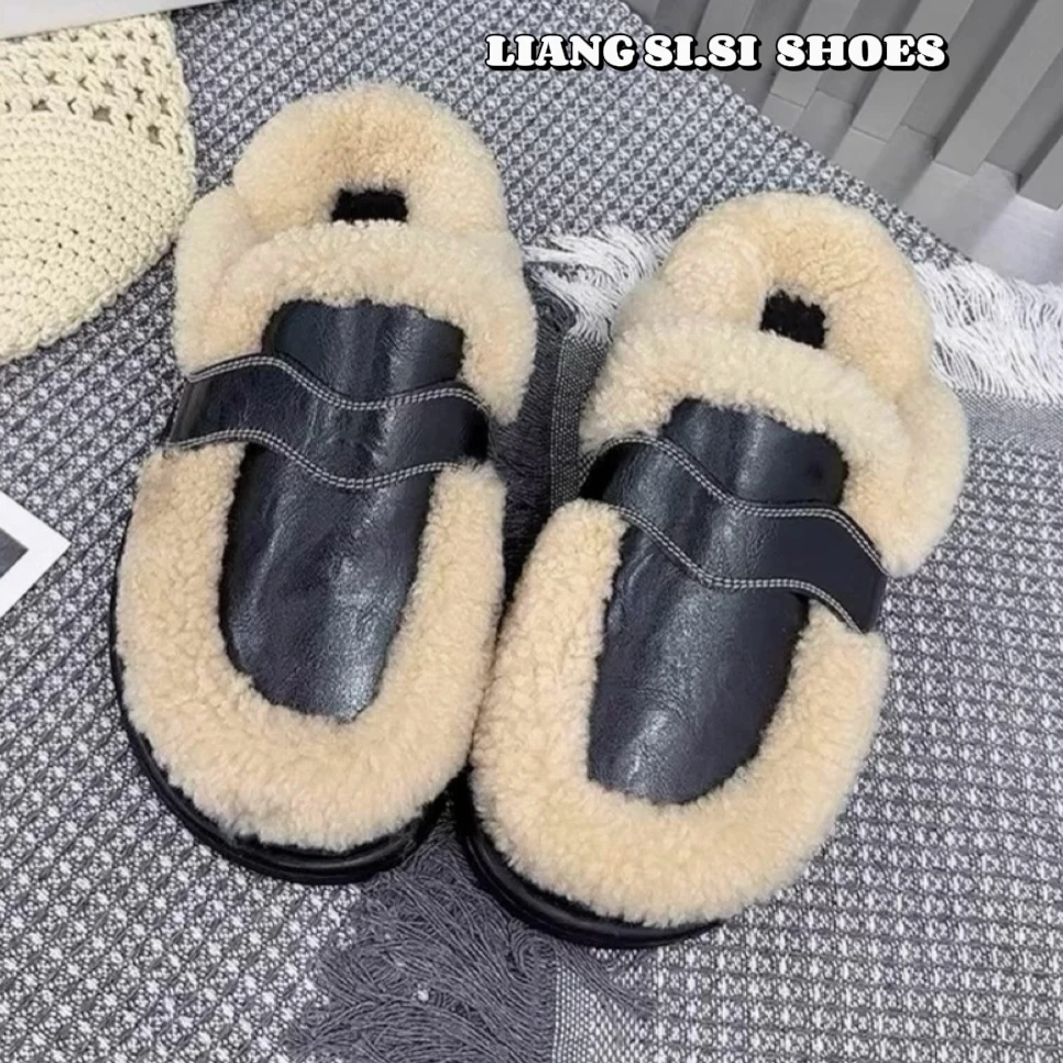 欧货羊羔毛-网红百搭时尚单鞋【收到货有浮毛属于正常现象】-8033-B