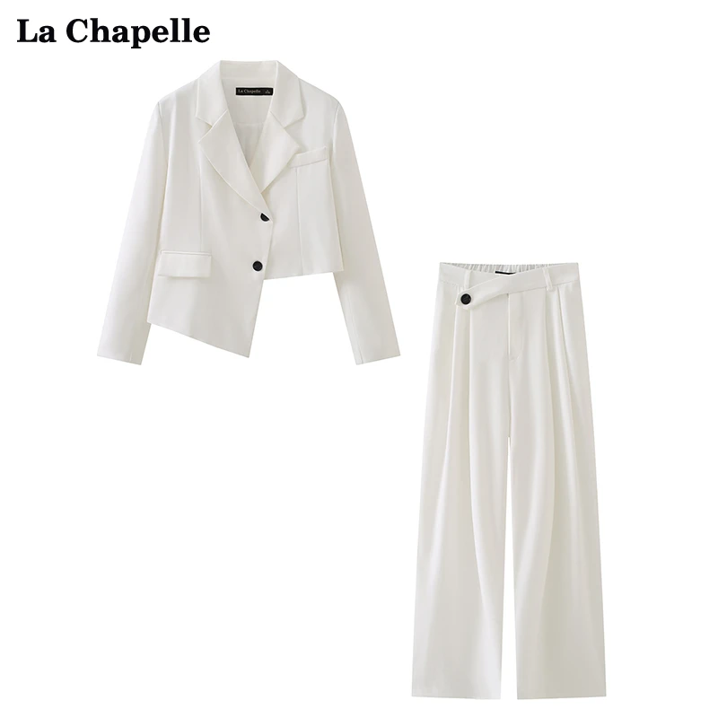 拉夏贝尔LaChapelle小众设计感不规则西服套装女通勤风气质两件套