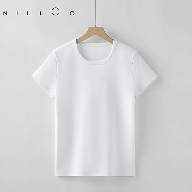 NILICO“万年不败” 小众设计四季百搭T恤圆领纯棉夏季宽松休闲