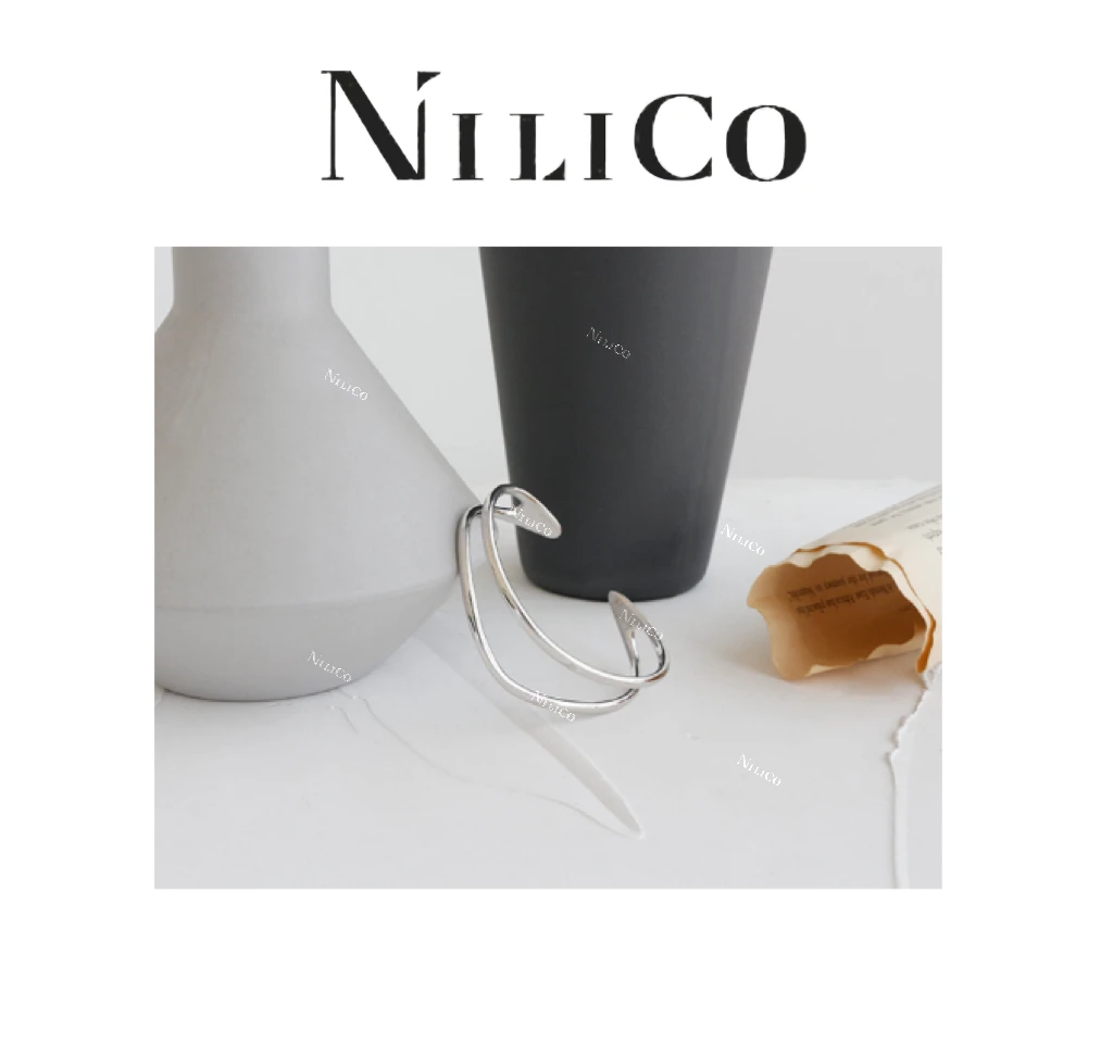 非金属羽毛手镯 【时尚宠儿】双层曲线开口手镯