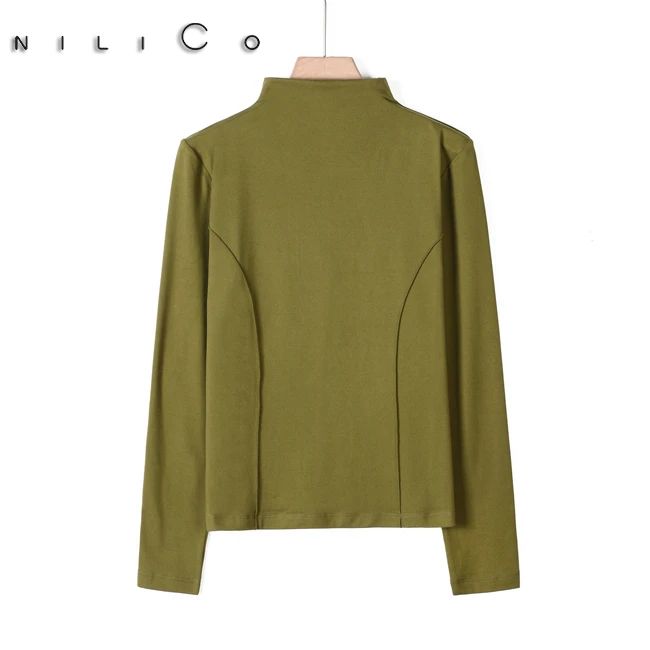 NILICO“基础灵魂”奶油丝舒适百搭保暖单穿打底上衣时尚长袖草春季