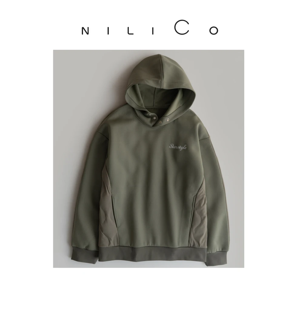 NILICO男女同款“随手穿”时尚保暖带帽鹅绒卫衣复古连帽宽松轻暖感