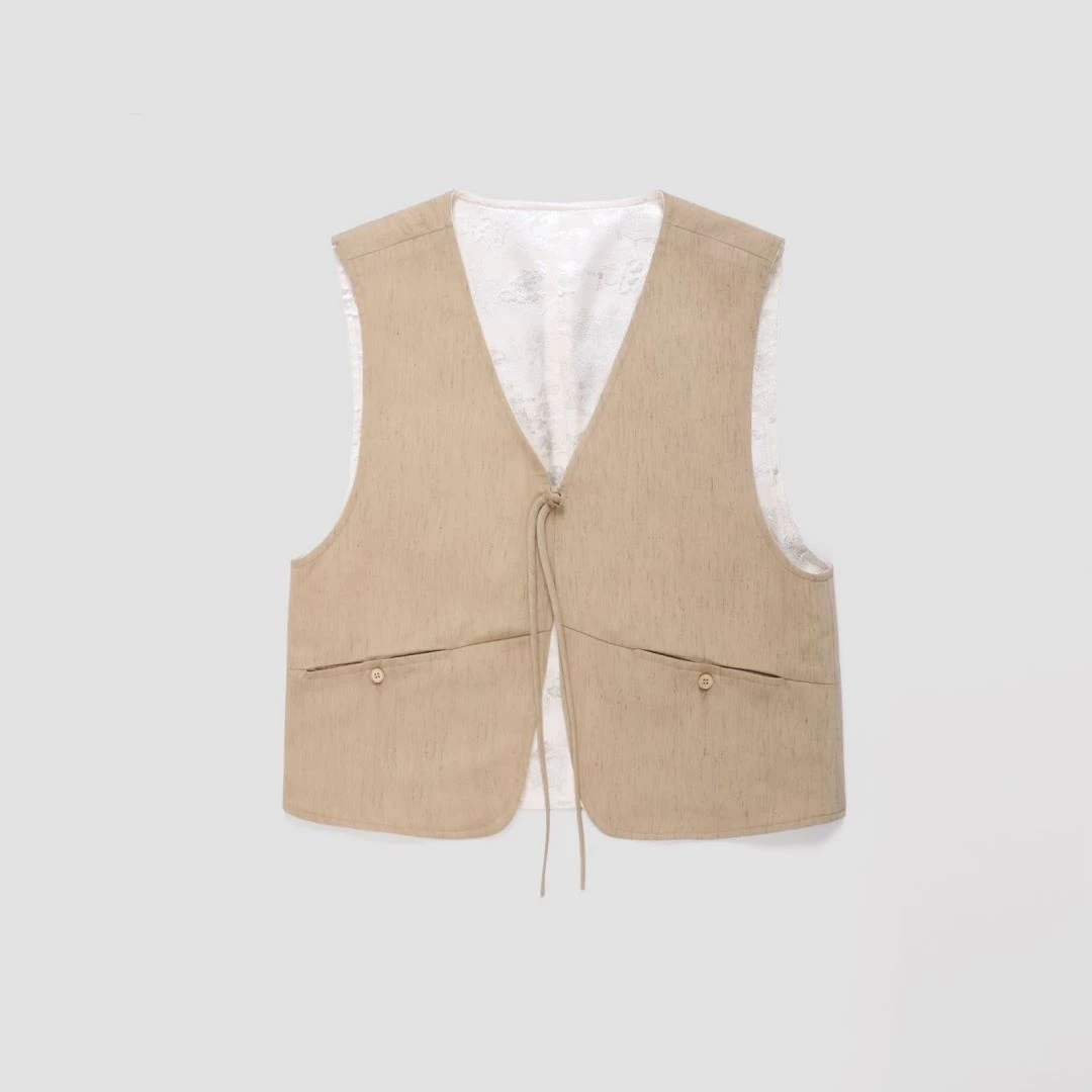 NILICO【双面人生】 国风薄荷曼波时尚简约款V领一粒扣两穿休闲马甲