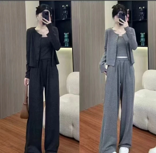 2493#显瘦休闲糯米棉秋季搭配套装气质套装款